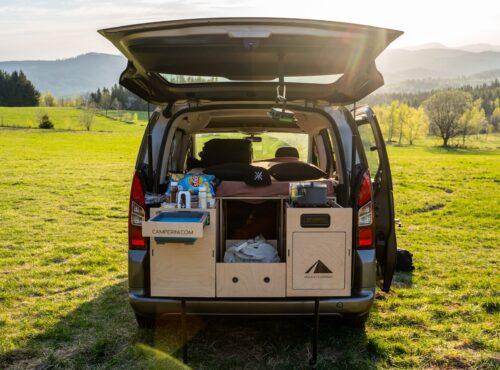 camping box camperizzazione da bagagliaio per auto van minivan veicoli monovolume station wagon fuoristrada crossover suv facili da installare senza autorizzazioni e omologazione